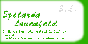 szilarda lovenfeld business card